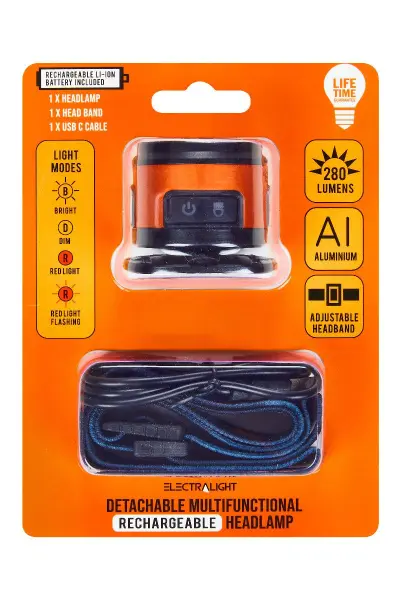 Blue Spot Tools - Lanterna de Cabeça Recarregável Multifuncional Electralight