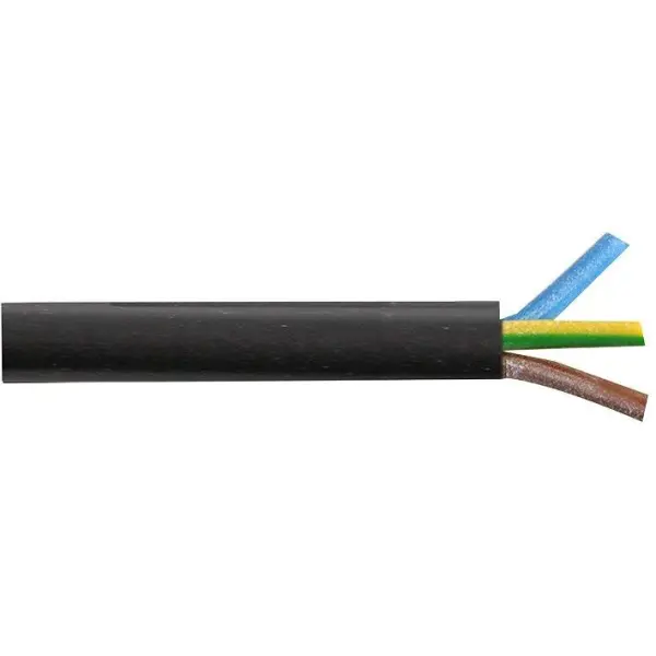 PRO ELEC 3183Y 3 Core Mains Cable - Black 1mm 10A 10m