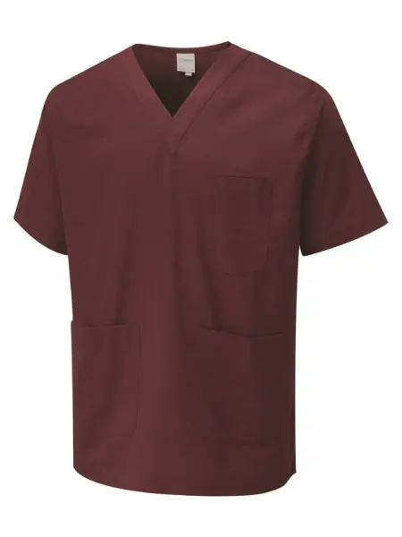 Uneek Unisex Scrub Tunic - Maroon, Size S