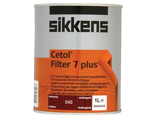 Sikkens Cetol Filter 7 Plus Ημιδιαφανής Λάδι Ξύλου Μαόνι 1 Λίτρο