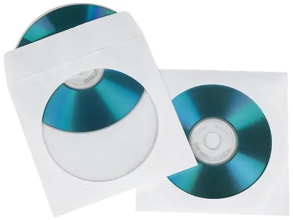 HAMA White Protective CD/DVD Sleeves, 100 Pack