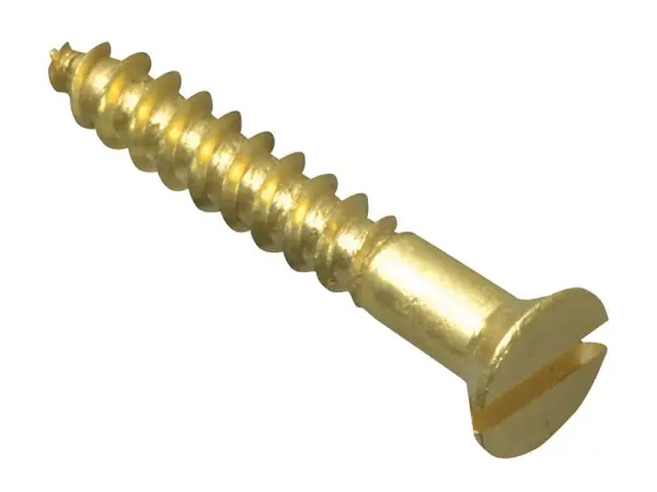 ForgeFix Brass Slotted CSK Wood Screws 3/4in x 4, Pack of 45