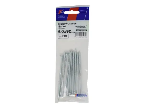 Vis à tête fraisée ForgeFix universelles Pozi ST ZP 5,0 x 90 mm, lot de 10