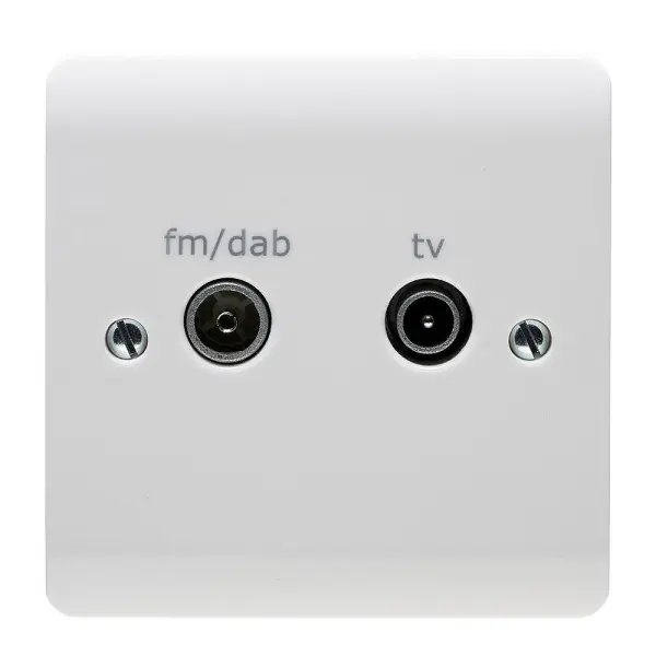 Crabtree Instinct Twin TV, FM/DAB Socket Faceplate