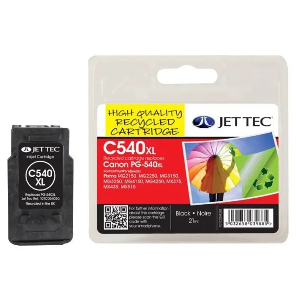 JET TEC Remanufactured Black XL Ink Cartridge, 90g
