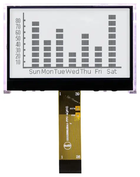 LCD Display Module 256x128 Black on White, 3.3V, Parallel SPI, FSTN