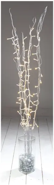 Raraion 1.2m Silver Twig with 80 Warm White LEDs