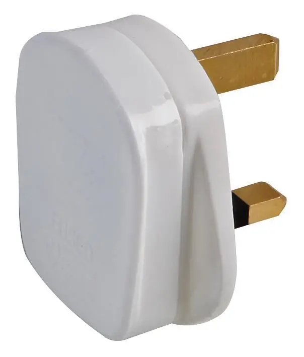 PRO ELEC 13A UK Plug with Quickfit Cord Grip, White
