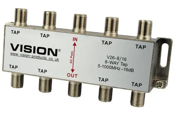 VISION 8-Way 15dB MATV 탭, V26-8/16, 다이캐스트 하우징