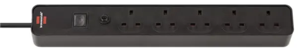 BRENNENSTUL Ecolor FB 5-Gang Mains Extension Lead, 1.5m, Black