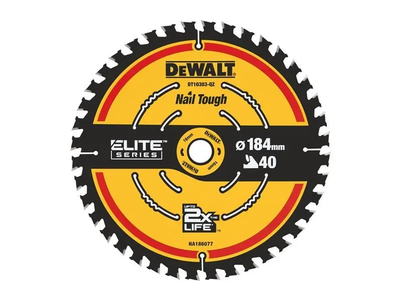 Lame de scie circulaire DEWALT ELITE pour charpente 184mm x 16mm 40T