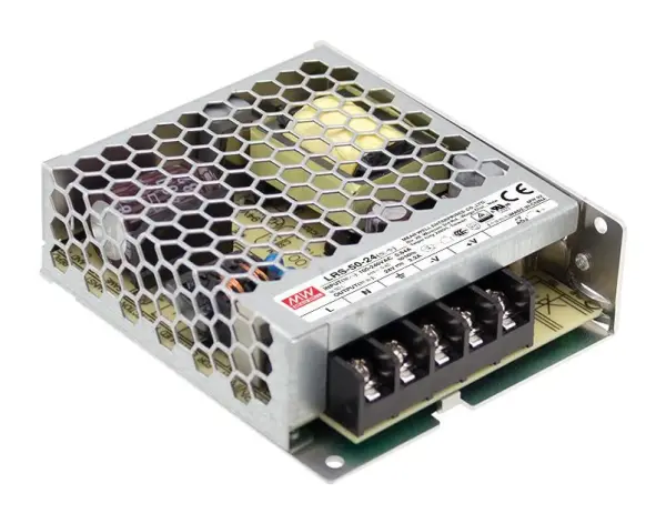 MEAN WELL LRS-50 Series Enclosed AC/DC Power Supply - 24V 2.2A 52.8W