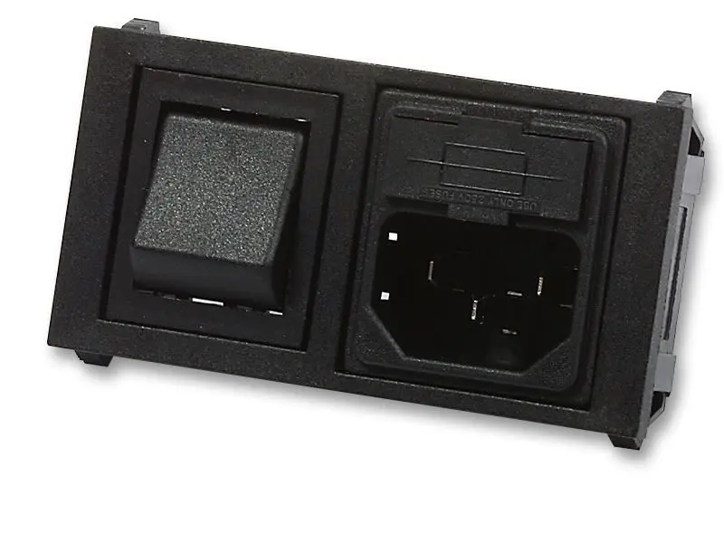 BULGIN POLYSNAP IEC C14 전원 입력 모듈, 스위치 및 퓨즈 내장, 250VAC