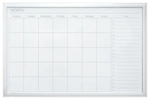 CATHEDRAL Magnetic Monthly Planner Whiteboard White 510x760mm