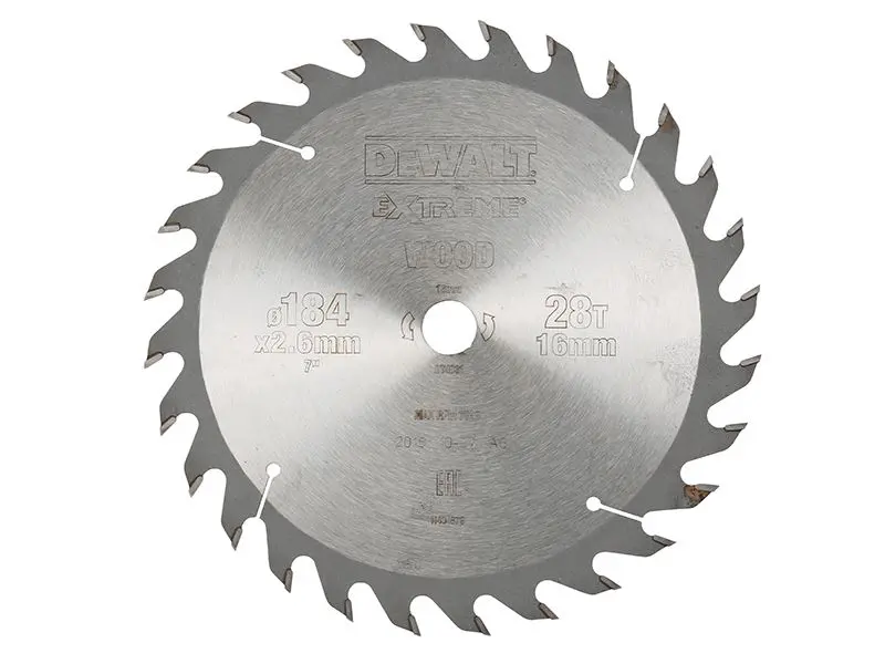 DEWALT Series 40 Circular Saw Blade 184mm x 16mm x 28T ATB
