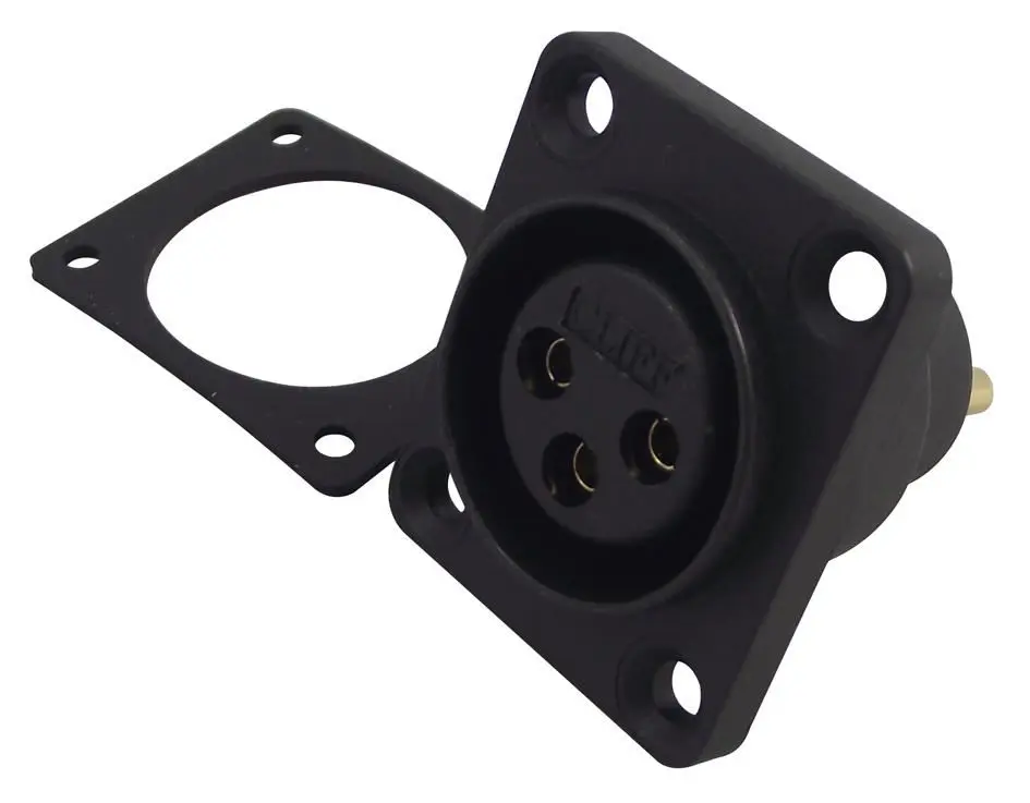 Cliff Electronic Components 3-Pin XLR Socket, Panel Mount, Airtight, Gold Plaed