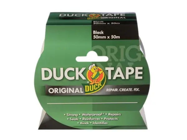 Shurtape Duck Tape® Original, Cinta Textil Negra, 50mm x 50m
