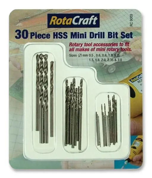 ROTACRAFT Jogo de 30 Brocas Mini HSS para Ferramentas Rotativas