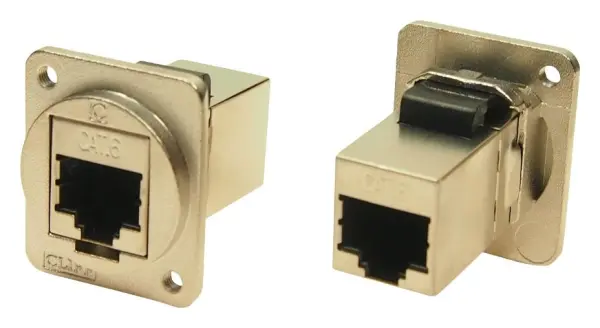 CLIFF Connecteur RJ45 traversant Cat6e, cadre métallique noir