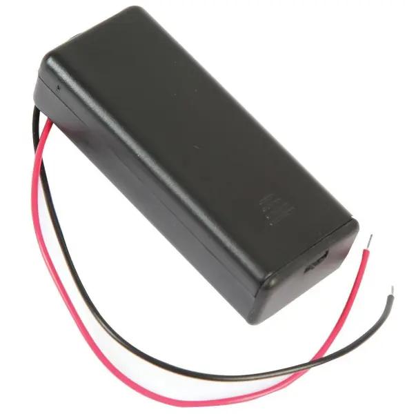 Enclosed 2x AAA Battery Holder with Wire Leads 150mm
