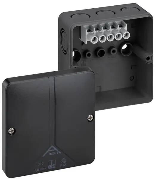 SPELSBERG IP65 Black Polycarbonate Junction Box 94x94x56mm