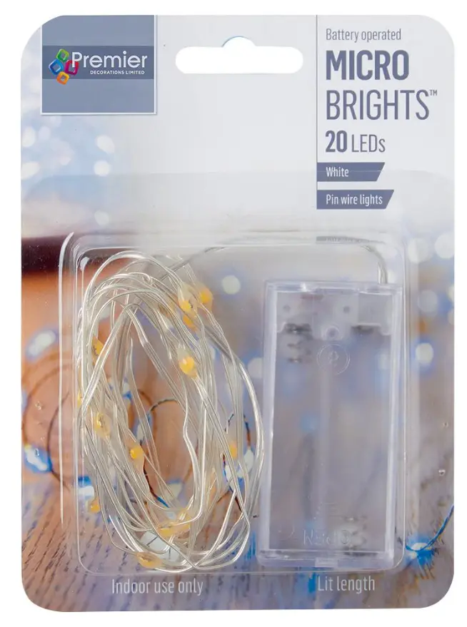 RARAION Luces Navideñas con 20 LED Blancas para Interior, 1,9m