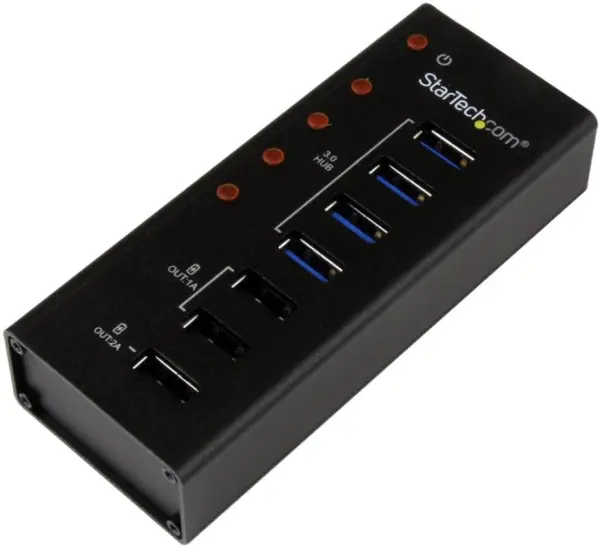 Hub USB 3.0 STARTECH 4 ports avec 3 ports de charge et montage mural