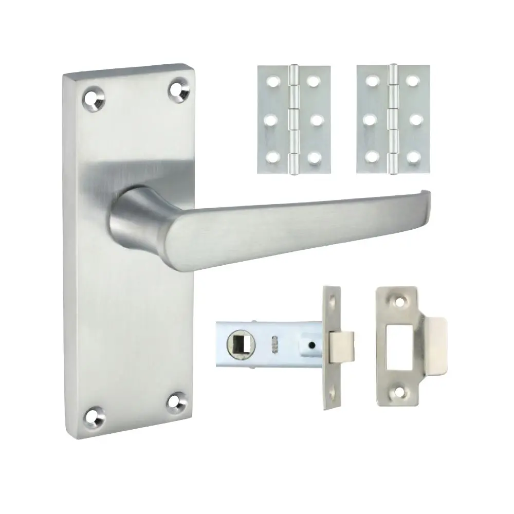 Timco Victorian Straight Latch Door Pack - Satin Chrome