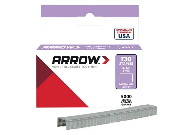 Arrow - T30 Klammern 305IP 8mm (5/16 Zoll) (Box 5000)