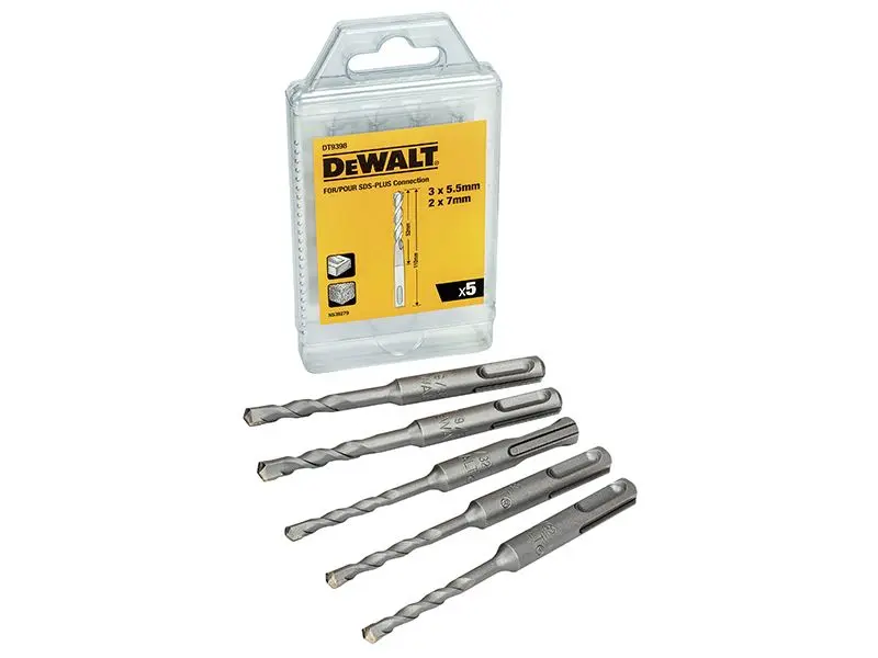 DEWALT Juego de Brocas SDS Plus DT9398, 5 Piezas, Carburo