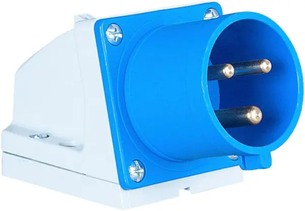 PCE 32A 230V IP44 Blue Surface Mount CEE Appliance Inlet