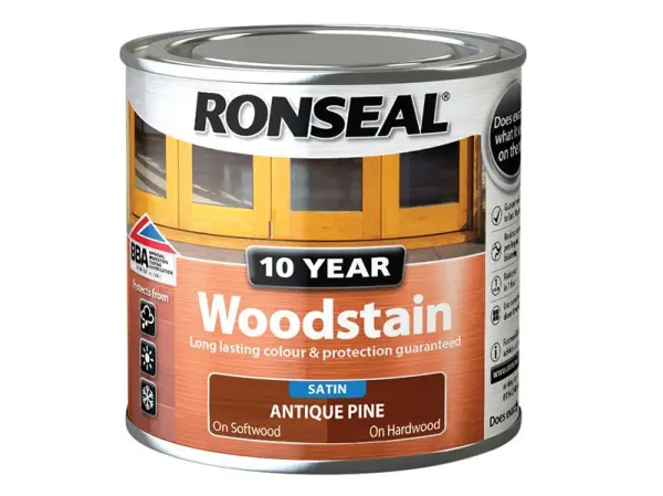 Ronseal Tinte para Madera 10 Años - Pino Antiguo, 250ml