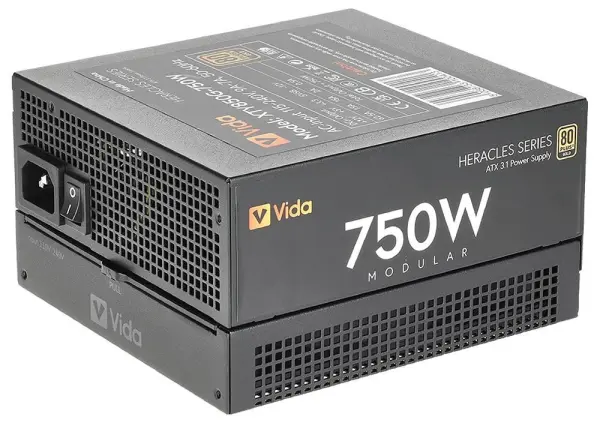 VIDA Heracles 80+ Gold Modular ATX 3.1 Gaming PSU, Black - 750W