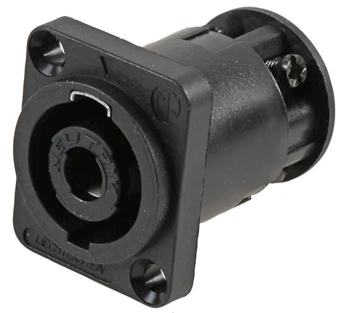 NEUTRIK NL4MP-ST Socait Panel SpeakON 4-Ion, Airgead Pailméadach