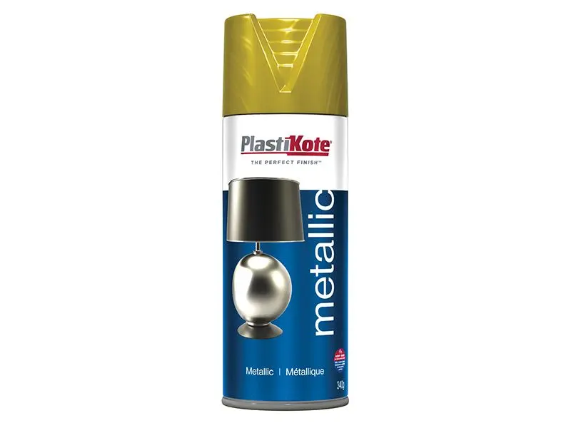PlastiKote Metallic Spray Paint, Brass, 400ml