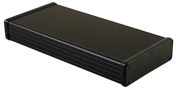 Hammond 1455 Series Black Extruded Aluminium Enclosure, 220x103x30.5mm, IP54