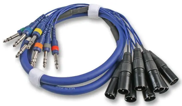 PRO SIGNAL 8-Way XLR to 6.35mm 스테레오 잭 케이블, 3m, 블루