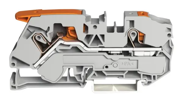 WAGO 2-Conductor DIN Rail Terminal Block with Lever, 76A 800V