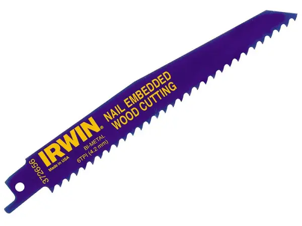 IRWIN 656R 세이버 톱날 (못이 박힌 목재용) 150mm, 2개입