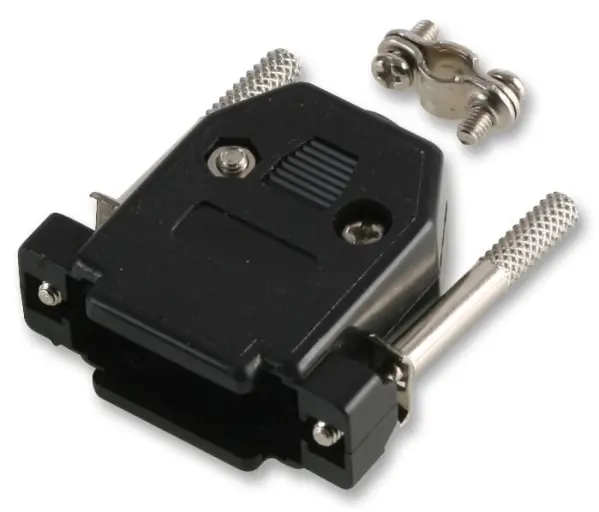 PRO POWER Cubierta de Conector D, Tornillo de Mariposa de 15 Vías, Negro