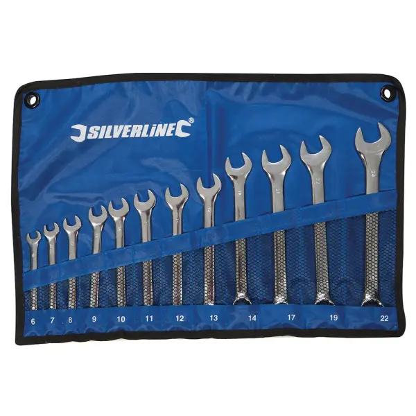 Silverline Combination Spanner Set, 12-Piece (6-22mm)