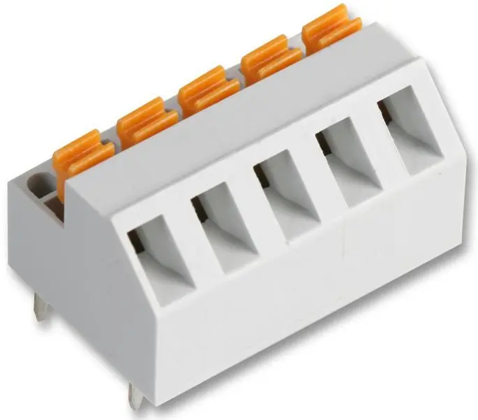 Bloc de bornes sans vis CAMDENBOSS, 5 voies, pas de 5,08 mm