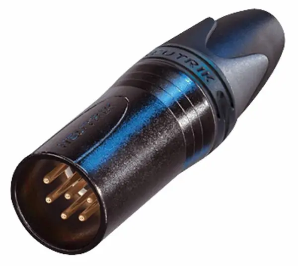 NEUTRIK XLR 6-Pole Plug, Black, Gold Plated Contacts