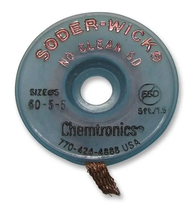 CHEMTRONICS Solder-Wick No Clean Desoldering Braid, 1.5mm x 1.5m