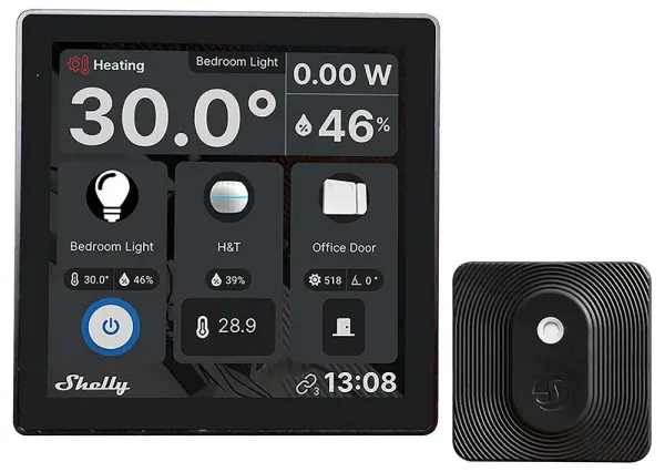 Shelly Wall Display with BLU H&T Sensor Black