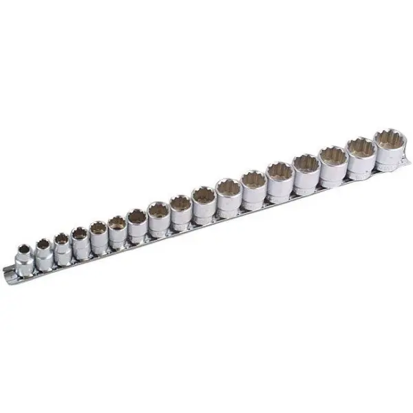 Laser 3/8in Drive 17 Piece Bi-Hex Socket Set, 8-24mm