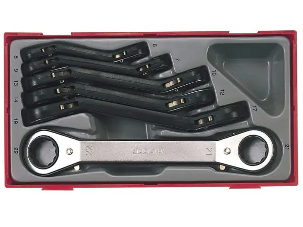 Teng Metric Ratchet Ring Spanner Set, 6-Piece, Chrome Vanadium Steel
