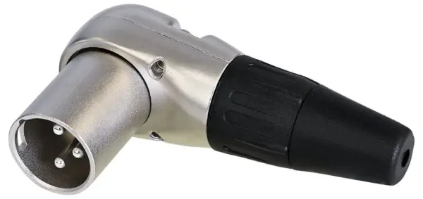 Conector XLR Angulado 3 Vias REAN, Níquel, 10A