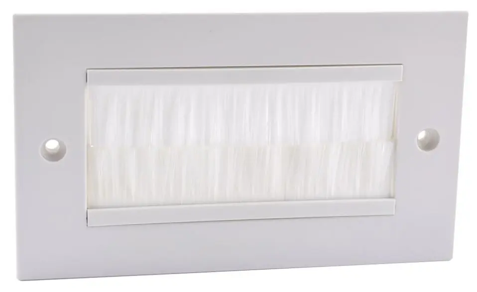 PRO SIGNAL 2連ブラシフェイスプレート ホワイト 86x120x10mm