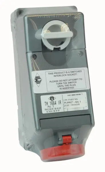 PRO POWER שקע CEE 16A 415V כבד תעשייתי עם מתג נעול, 3P+E, אדום